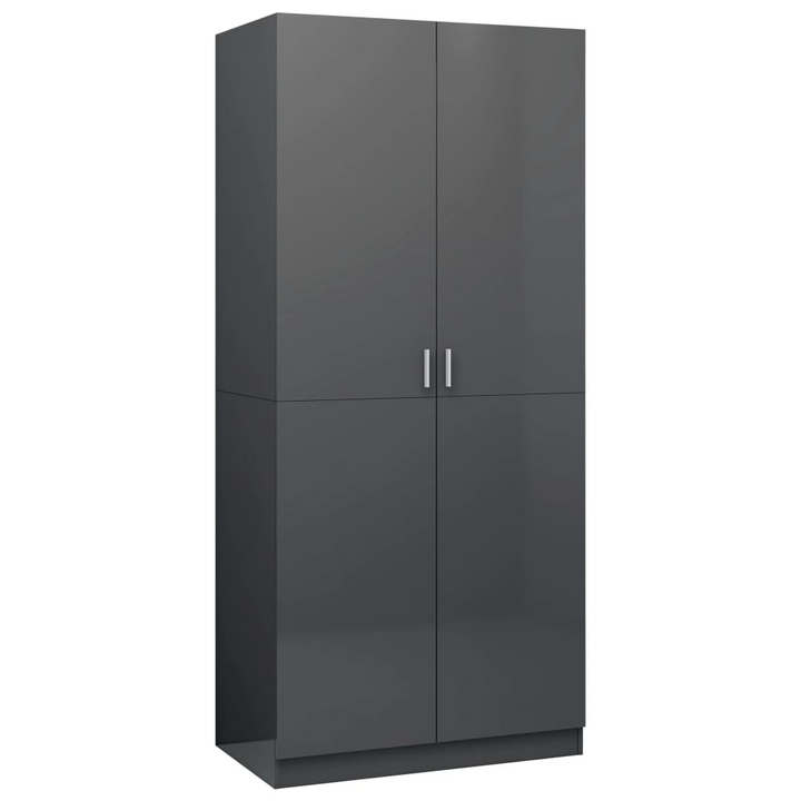 Stylish Two Door Wardrobe - High Gloss Grey, Spacious 90x52x200cm Closest Storage Solution - Premium  from Home Treasures - Just £234.99! Shop now at Home Treasures