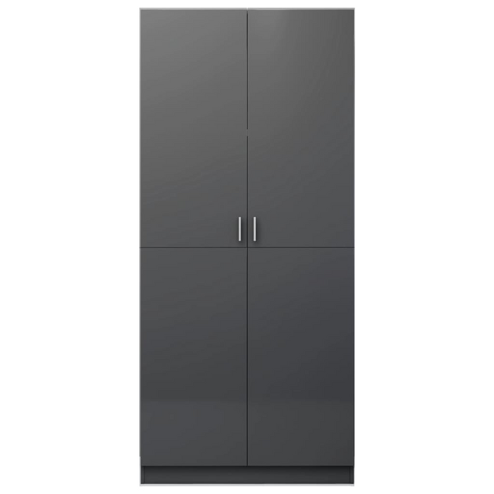 Stylish Two Door Wardrobe - High Gloss Grey, Spacious 90x52x200cm Closest Storage Solution - Premium  from Home Treasures - Just £234.99! Shop now at Home Treasures