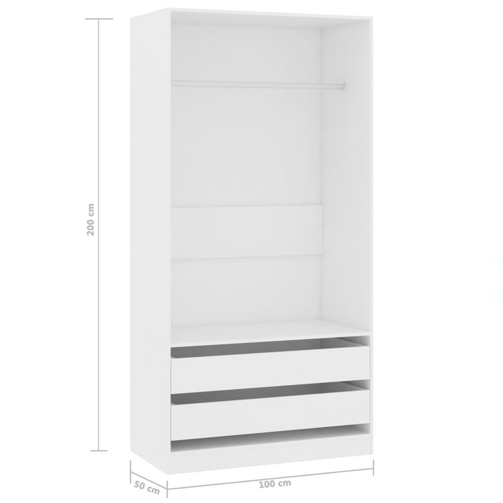 Sturdy and Chic Open Wardrobe (White) - 100 x 50 x 200 cm | Perfect Storage Solution for Clothes & Accessories - Premium  from Home Treasures - Just £205.99! Shop now at Home Treasures