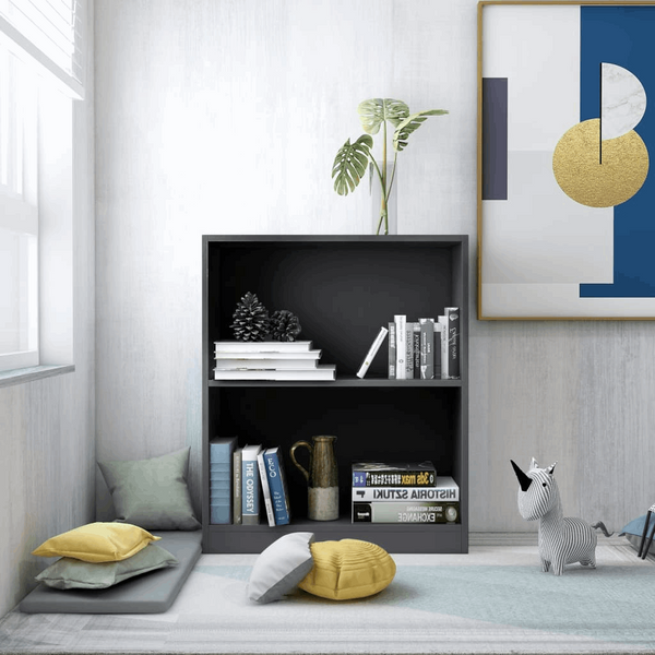 Stylish Grey Bookshelf - 2-Layer Design, 60 x 24 x 74.5 cm - Durable & Versatile Storage Solution for Home & Office - Premium  from Home Treasures - Just £45.99! Shop now at Home Treasures