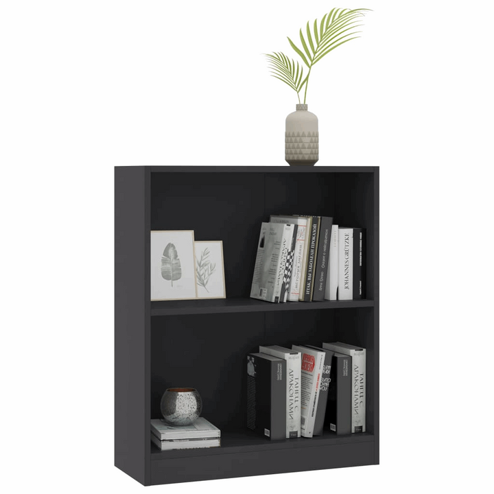 Stylish Grey Bookshelf - 2-Layer Design, 60 x 24 x 74.5 cm - Durable & Versatile Storage Solution for Home & Office - Premium  from Home Treasures - Just £45.99! Shop now at Home Treasures