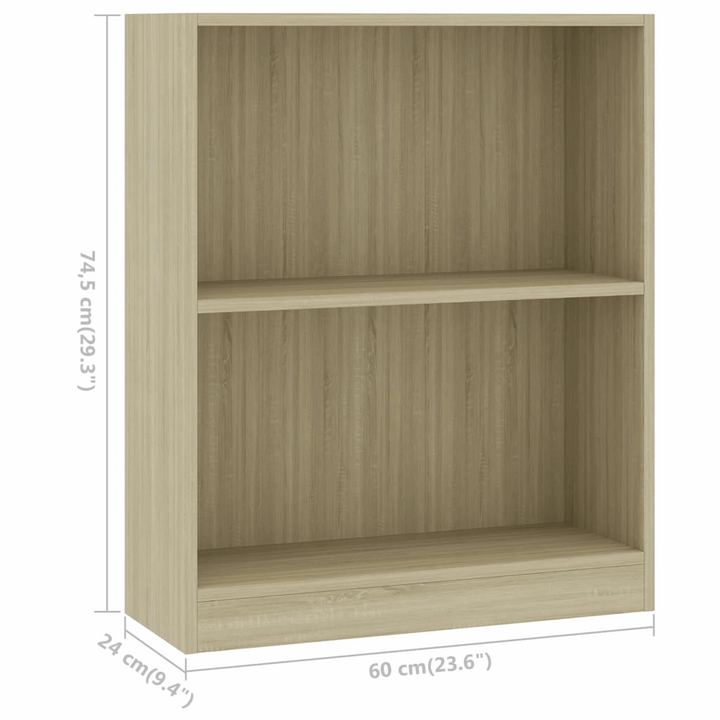 Stylish Sonoma Oak Bookshelf - Compact & Multi-Functional, 60 x 24 x 74.5 cm - Premium  from Home Treasures - Just £45.99! Shop now at Home Treasures