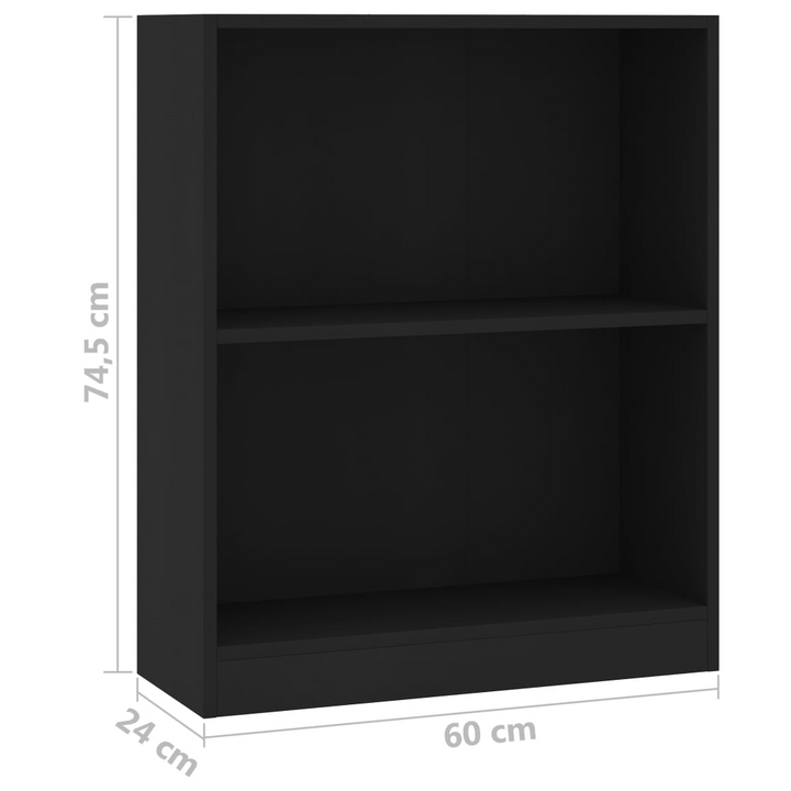 Modern Black Bookshelf - 60x24x74.5cm | Sleek Design, Durable & Versatile Storage Solution - Premium  from Home Treasures - Just £38.99! Shop now at Home Treasures