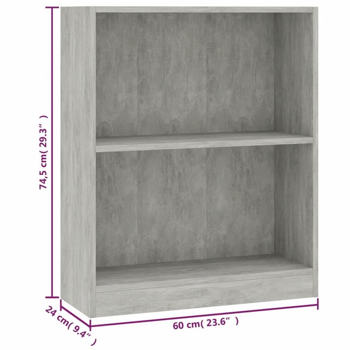 Modern Concrete Grey Bookshelf - 60 x 24 x 74.5 cm - Stylish & Functional Storage Solution - Premium  from Home Treasures - Just £29.99! Shop now at Home Treasures