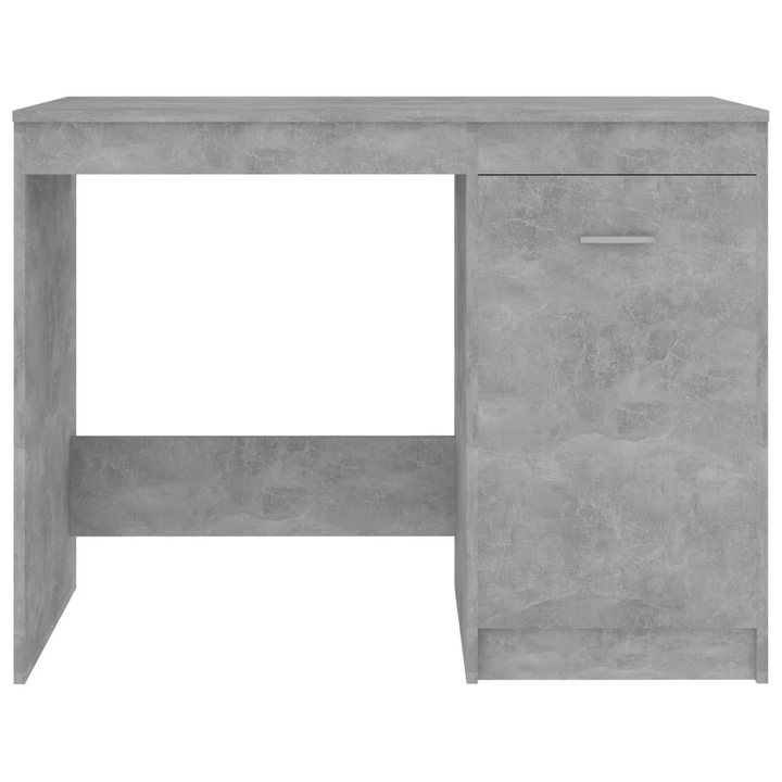 Sleek Modern Work Desk in Concrete Grey - 100x50x76cm | Durable Engineered Wood with Integrated Storage Cabinet - Premium  from Home Treasures - Just £76.99! Shop now at Home Treasures