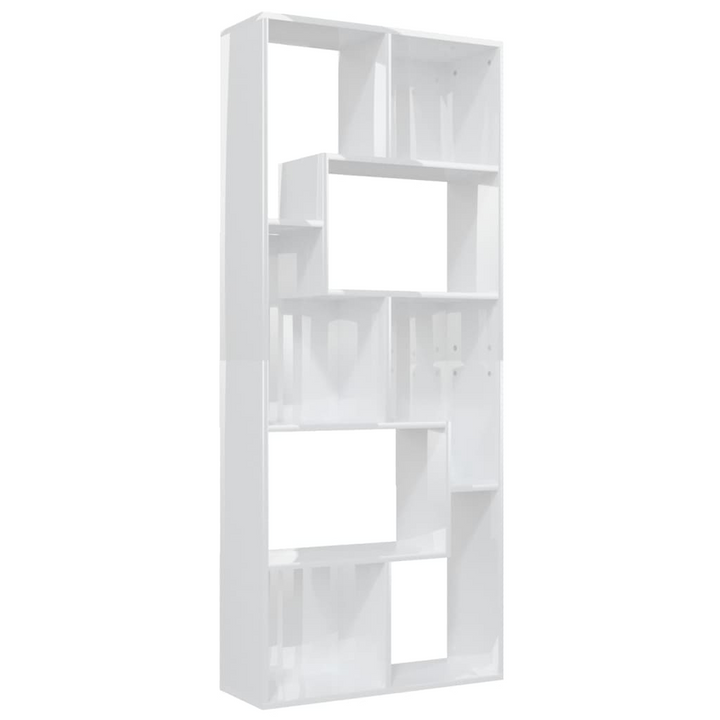 Elegant High Gloss White Book Cabinet 67x24x161 cm | Sturdy Engineered Wood Bookcase & Storage Solution - Premium  from Home Treasures - Just £68.99! Shop now at Home Treasures