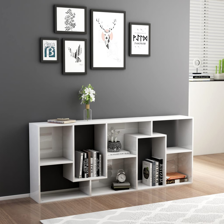 Elegant High Gloss White Book Cabinet 67x24x161 cm | Sturdy Engineered Wood Bookcase & Storage Solution - Premium  from Home Treasures - Just £68.99! Shop now at Home Treasures