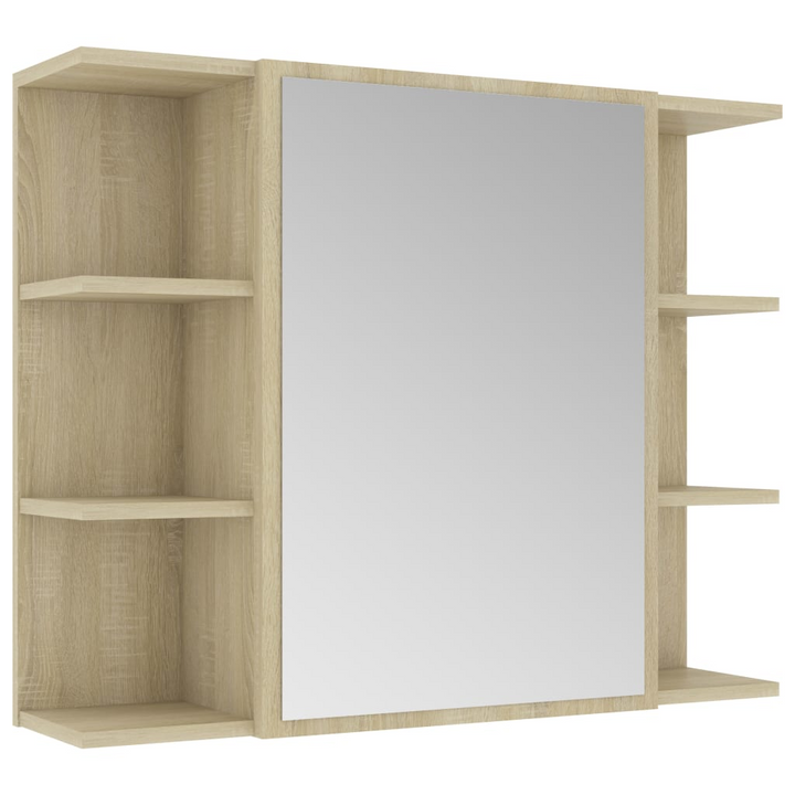 Sonoma Oak Bathroom Mirror Cabinet - Stylish & Functional Storage Solution | 80 x 20.5 x 64 cm - Premium Furniture from Home Treasures - Just £73.99! Shop now at Home Treasures