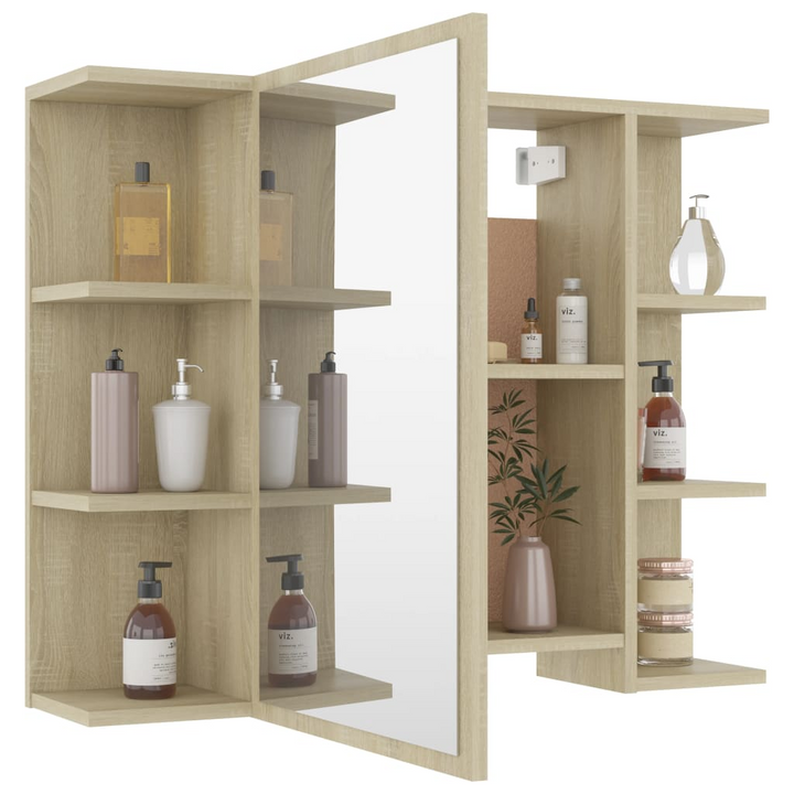 Sonoma Oak Bathroom Mirror Cabinet - Stylish & Functional Storage Solution | 80 x 20.5 x 64 cm - Premium Furniture from Home Treasures - Just £73.99! Shop now at Home Treasures