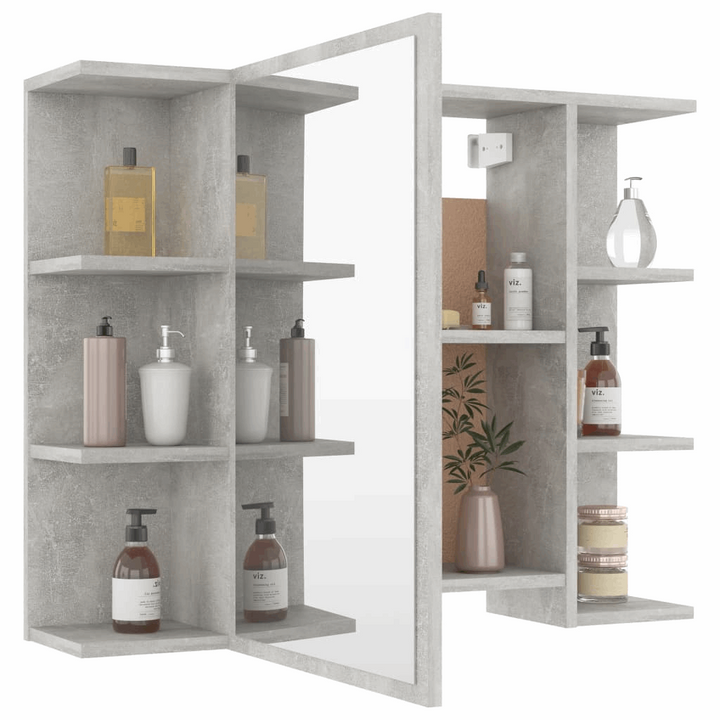 Modern Bathroom Mirror Cabinet in Concrete Grey - 80 x 20.5 x 64cm | Stylish Storage Solution - Premium  from Home Treasures - Just £81.99! Shop now at Home Treasures