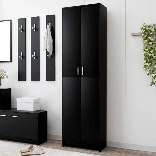 Sleek Hallway Wardrobe in Black - Compact & Stylish 55 x 25 x 189 cm Storage Solution - Premium  from Home Treasures - Just £111.99! Shop now at Home Treasures