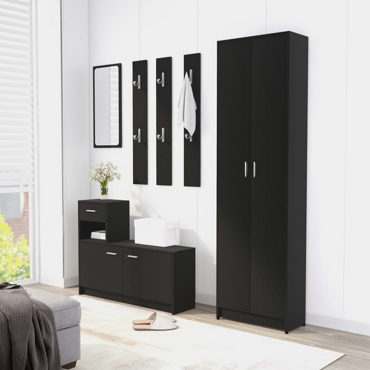 Sleek Hallway Wardrobe in Black - Compact & Stylish 55 x 25 x 189 cm Storage Solution - Premium  from Home Treasures - Just £111.99! Shop now at Home Treasures