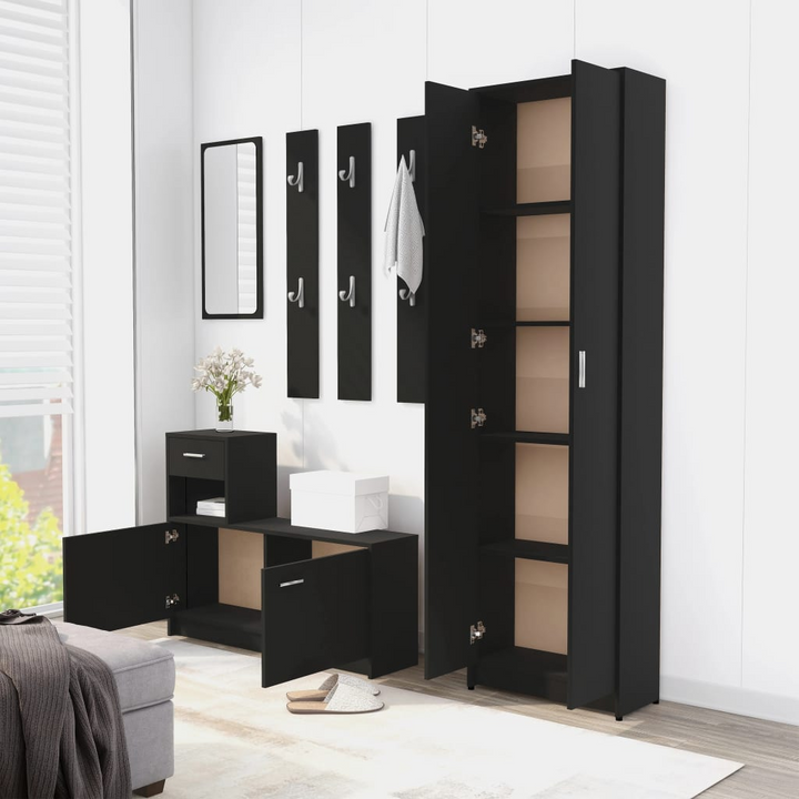 Sleek Hallway Wardrobe in Black - Compact & Stylish 55 x 25 x 189 cm Storage Solution - Premium  from Home Treasures - Just £111.99! Shop now at Home Treasures