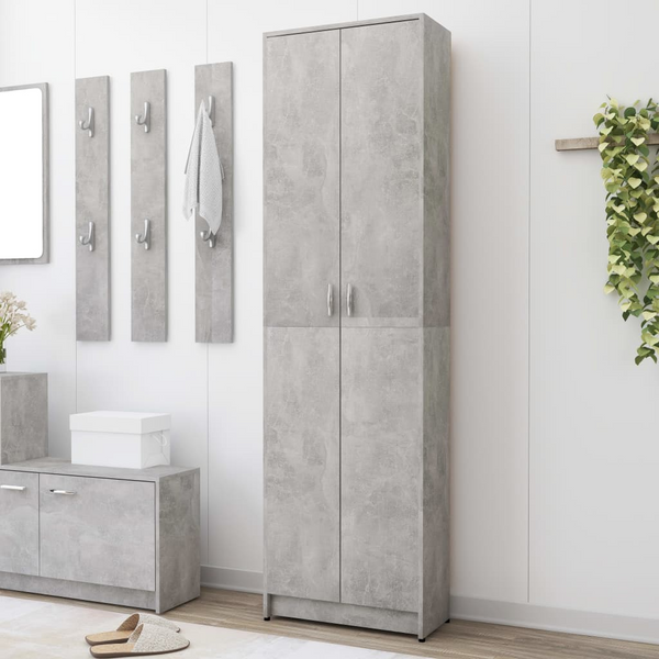 Modern Hallway Wardrobe - Concrete Grey, Space-Saving Design, 55 x 25 x 189 cm - Premium  from Home Treasures - Just £109.99! Shop now at Home Treasures