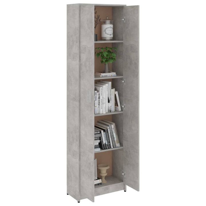 Modern Hallway Wardrobe - Concrete Grey, Space-Saving Design, 55 x 25 x 189 cm - Premium  from Home Treasures - Just £109.99! Shop now at Home Treasures