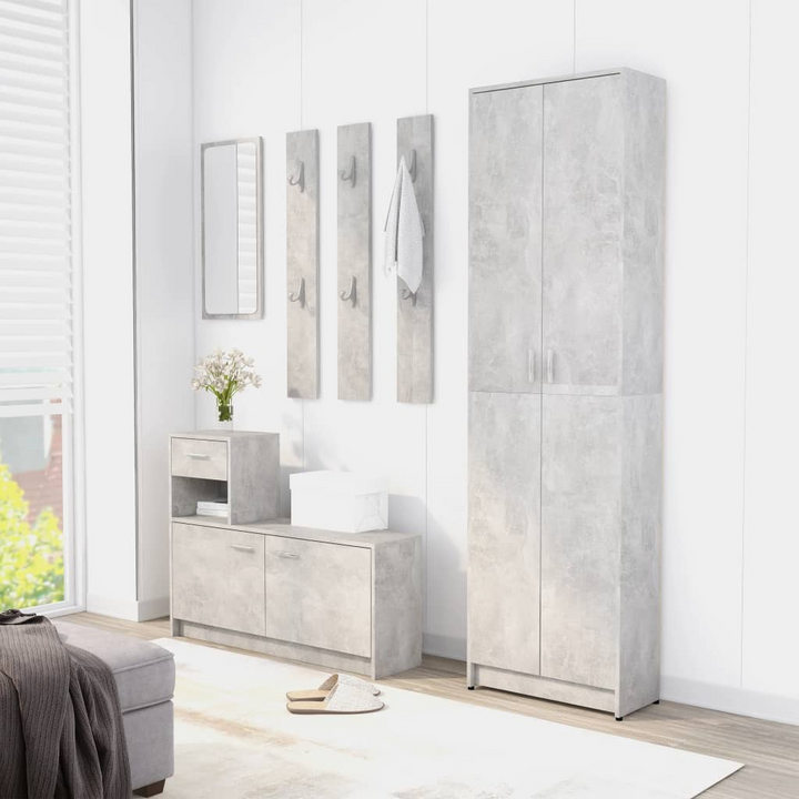 Modern Hallway Wardrobe - Concrete Grey, Space-Saving Design, 55 x 25 x 189 cm - Premium  from Home Treasures - Just £109.99! Shop now at Home Treasures