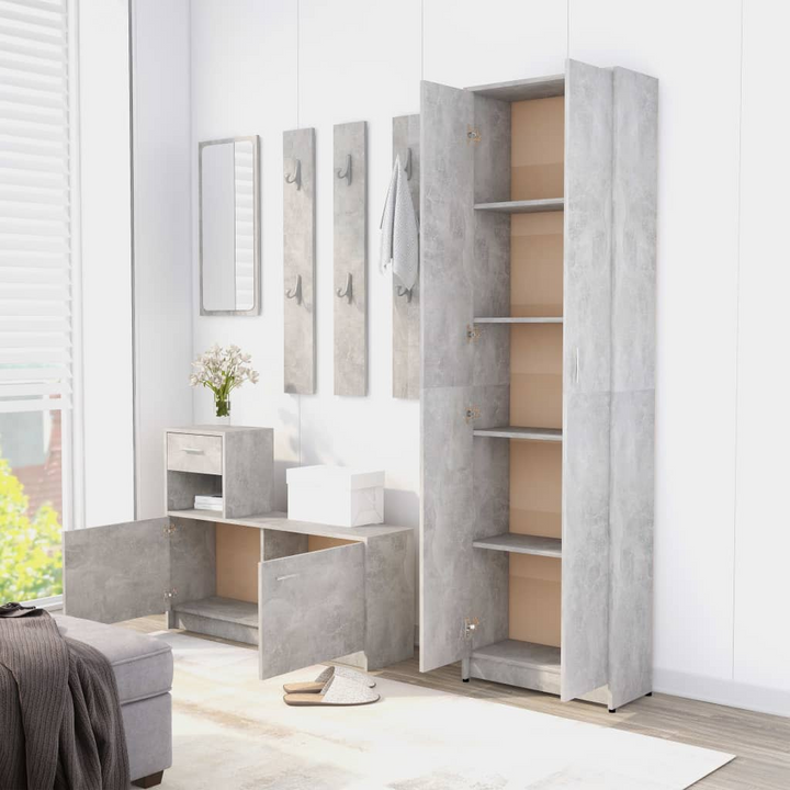 Modern Hallway Wardrobe - Concrete Grey, Space-Saving Design, 55 x 25 x 189 cm - Premium  from Home Treasures - Just £109.99! Shop now at Home Treasures