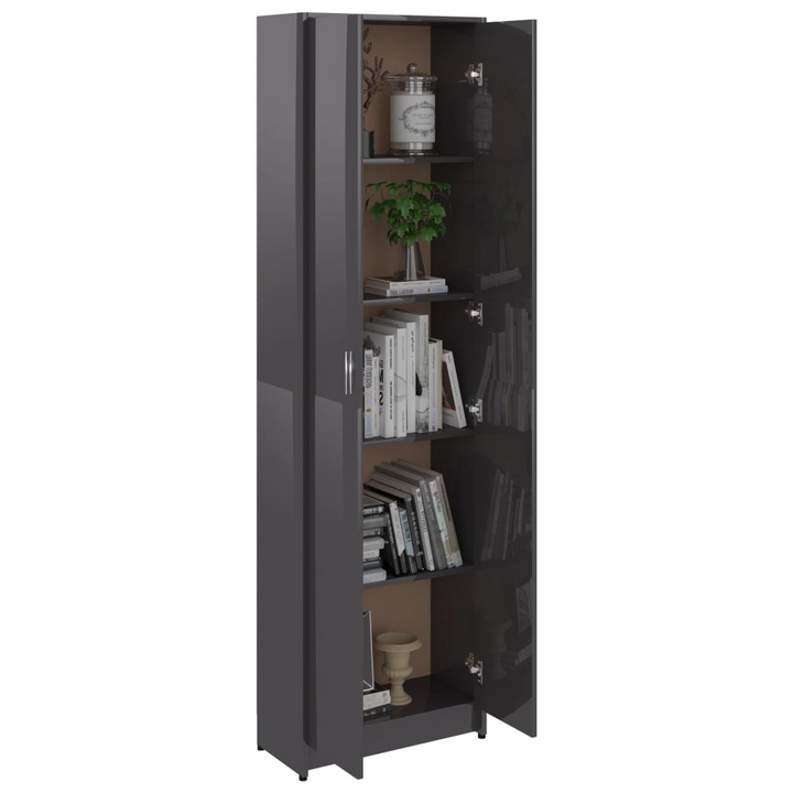 Stylish High Gloss Grey Hallway Wardrobe – 55 x 25 x 189cm - Ample Storage & Modern Design - Premium  from Home Treasures - Just £148.99! Shop now at Home Treasures