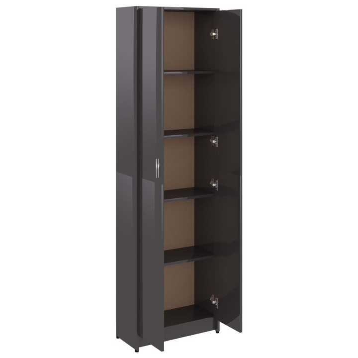 Stylish High Gloss Grey Hallway Wardrobe – 55 x 25 x 189cm - Ample Storage & Modern Design - Premium  from Home Treasures - Just £148.99! Shop now at Home Treasures