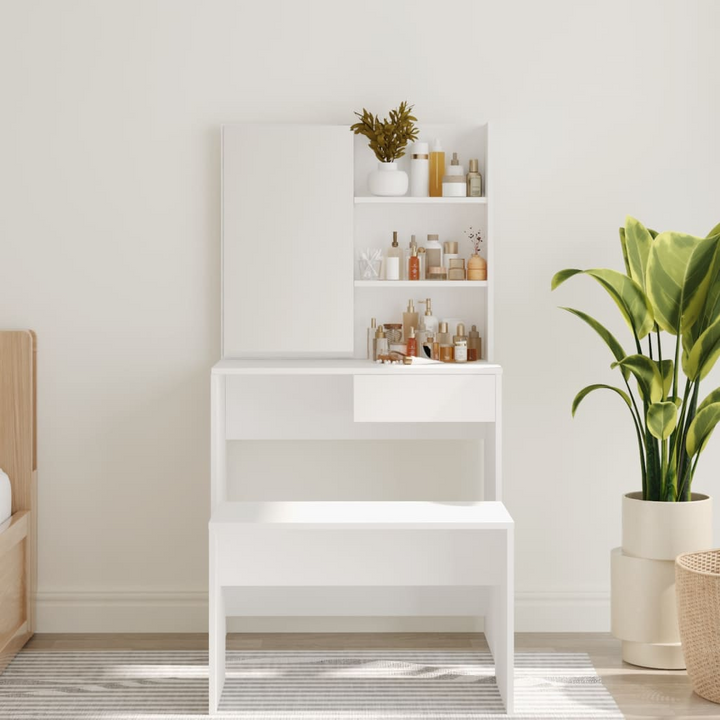 Dressing Table with Mirror White 74.5x40x141 cm - Premium  from Home Treasures - Just £84.99! Shop now at Home Treasures