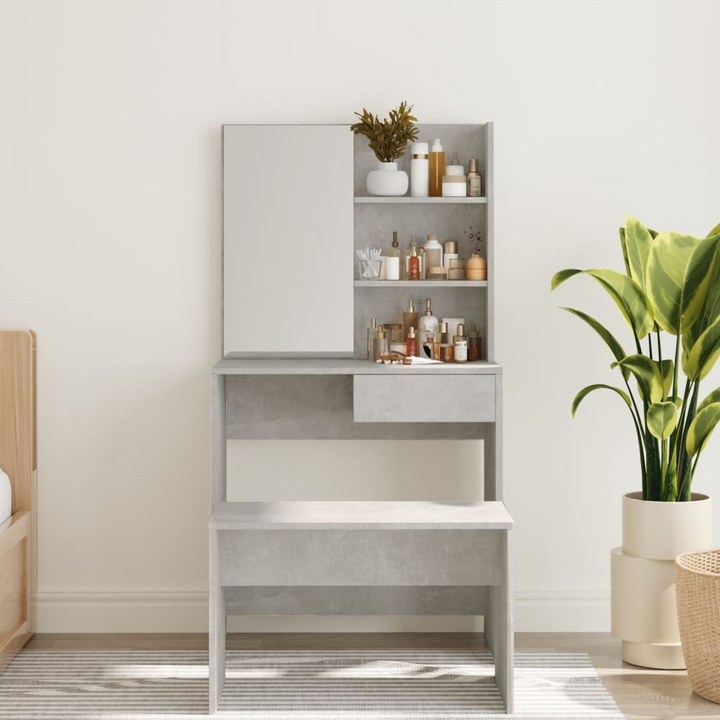 Dressing Table with Mirror Concrete Grey 74.5x40x141 cm - Premium  from Home Treasures - Just £71.99! Shop now at Home Treasures