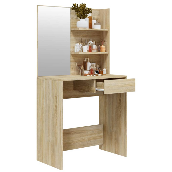 Sonoma Oak Dressing Table with Mirror - 74.5x40x141 cm | Modern Design with Ample Storage - Premium  from Home Treasures - Just £70.99! Shop now at Home Treasures