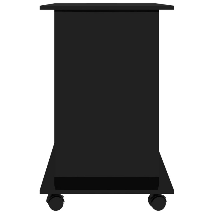 Compact High Gloss Black Work Desk with Storage Shelves - 80 x 50 x 75cm | Modern & Stylish Computer Table for Home Office - Premium  from Home Treasures - Just £67.99! Shop now at Home Treasures