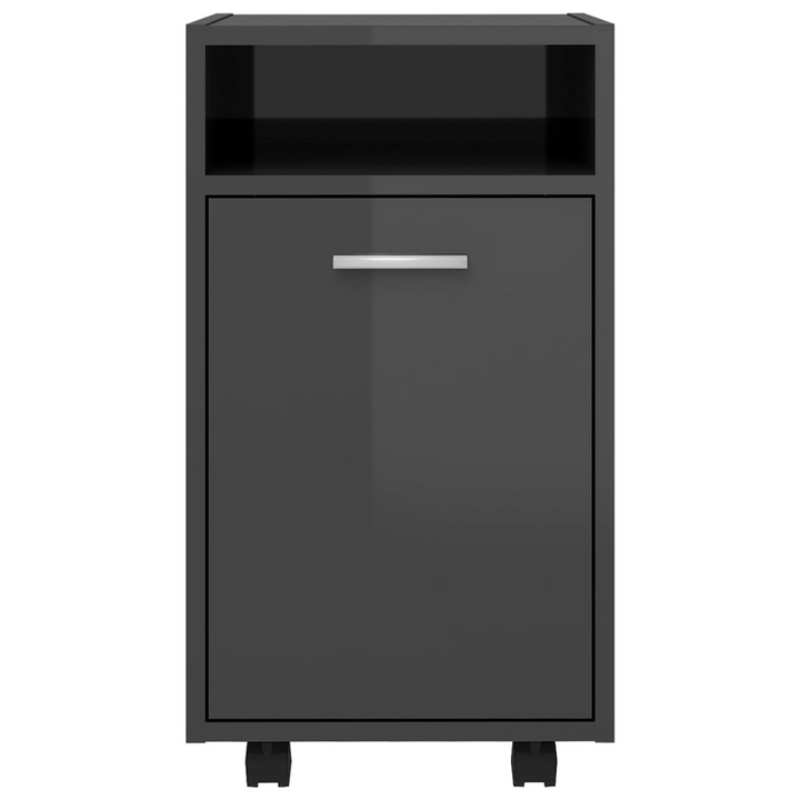 Modern High Gloss Grey Side Cabinet with Wheels | Ample Storage & Lockable for Stability - Premium  from Home Treasures - Just £41.99! Shop now at Home Treasures