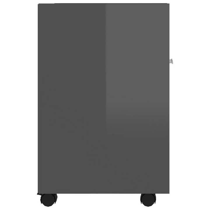 Modern High Gloss Grey Side Cabinet with Wheels | Ample Storage & Lockable for Stability - Premium  from Home Treasures - Just £41.99! Shop now at Home Treasures