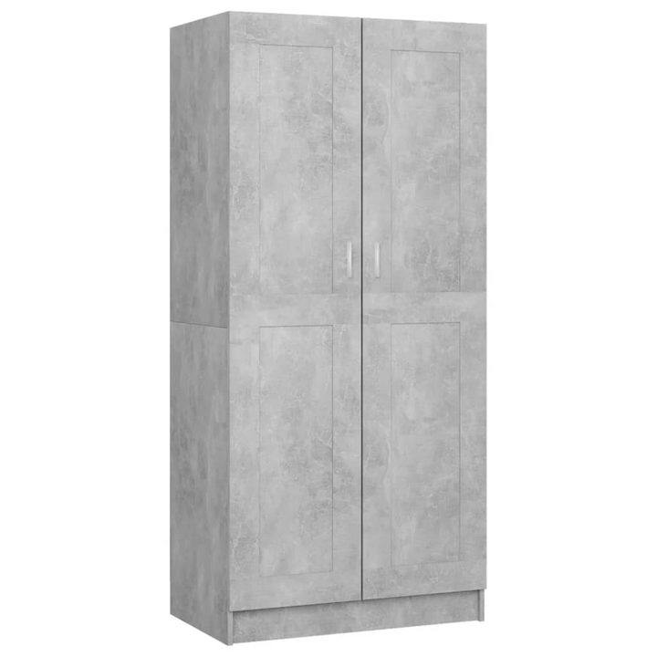 Sleek Concrete Grey Two Door Wardrobe - Modern Storage Solution (82.5 x 51.5 x 180cm) - Premium  from Home Treasures - Just £143.99! Shop now at Home Treasures