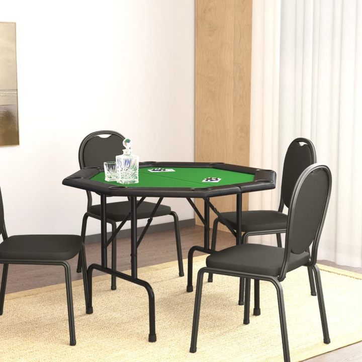 8-Player Folding Poker Table Green 108x108x75 cm - Premium  from Home Treasures - Just £131.99! Shop now at Home Treasures