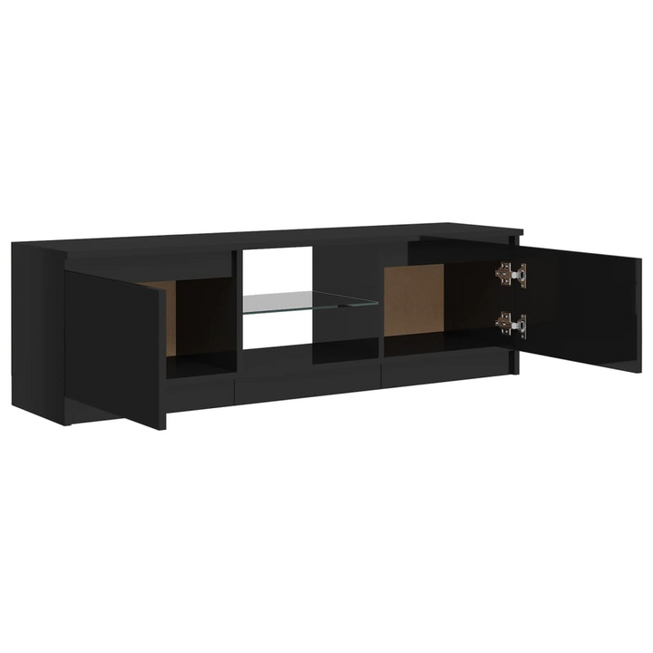 Stylish TV Cabinet with RGB LED Lights - High Gloss Black, 120 x 30 x 35.5cm | Modern Entertainment Center - Premium  from Home Treasures - Just £124.99! Shop now at Home Treasures