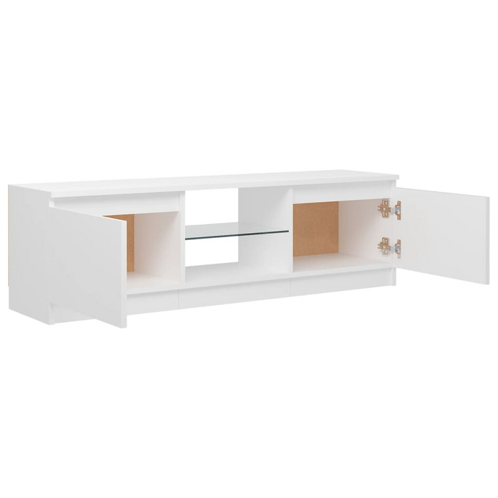 Modern TV Cabinet with RGB LED Lights, White, 120x30x35.5 cm - Stylish & Durable Media Console - Premium  from Home Treasures - Just £71.99! Shop now at Home Treasures