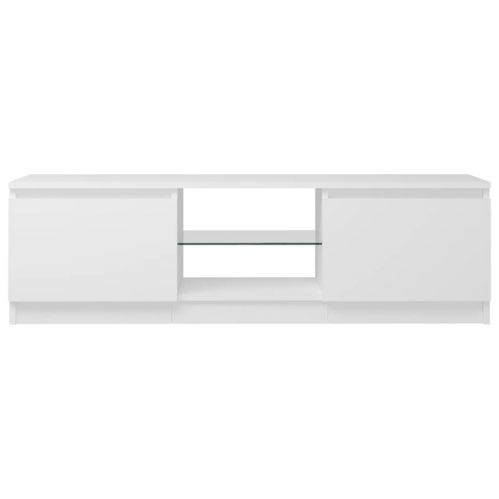 Modern TV Cabinet with RGB LED Lights, White, 120x30x35.5 cm - Stylish & Durable Media Console - Premium  from Home Treasures - Just £71.99! Shop now at Home Treasures