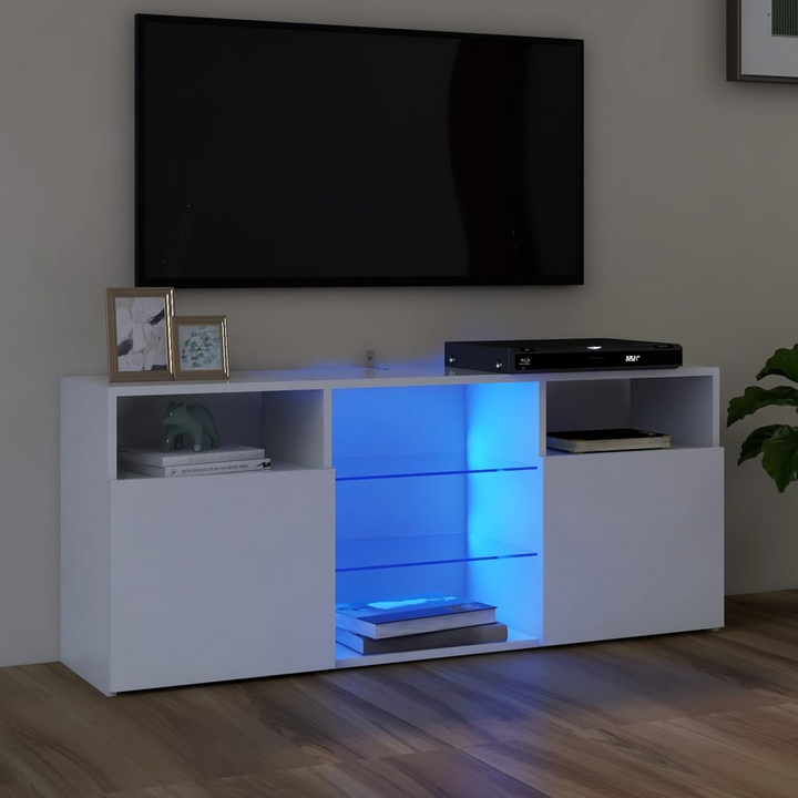 Modern TV Cabinet with RGB LED Lights (White) - 120 x 30 x 50 cm | Elegant Entertainment Center - Premium  from Home Treasures - Just £90.99! Shop now at Home Treasures