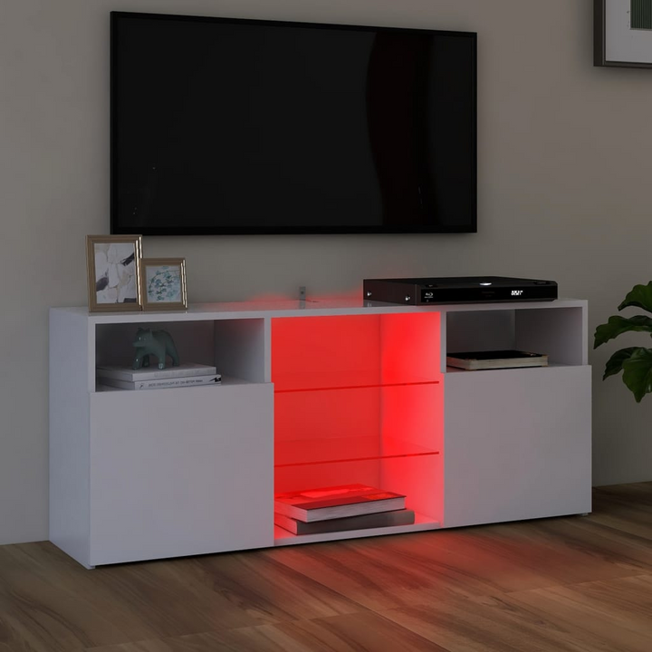 Modern TV Cabinet with RGB LED Lights (White) - 120 x 30 x 50 cm | Elegant Entertainment Center - Premium  from Home Treasures - Just £90.99! Shop now at Home Treasures