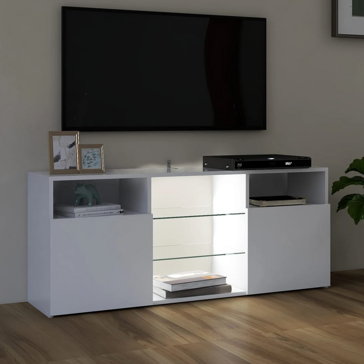 Modern TV Cabinet with RGB LED Lights (White) - 120 x 30 x 50 cm | Elegant Entertainment Center - Premium  from Home Treasures - Just £90.99! Shop now at Home Treasures