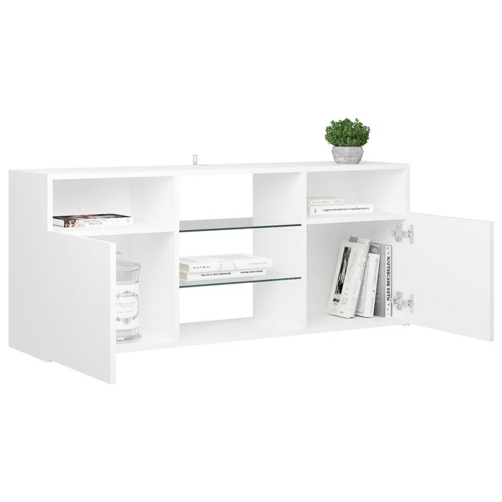 Modern TV Cabinet with RGB LED Lights (White) - 120 x 30 x 50 cm | Elegant Entertainment Center - Premium  from Home Treasures - Just £90.99! Shop now at Home Treasures