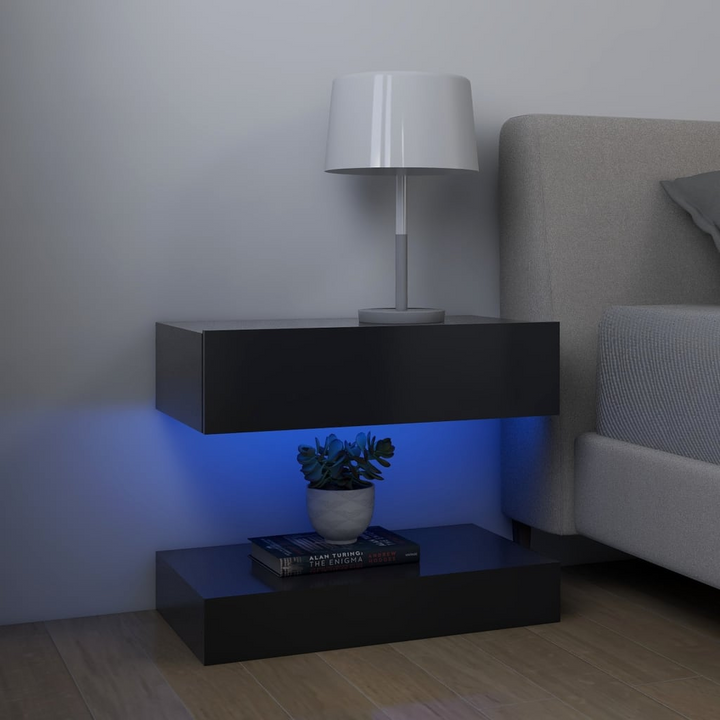 Modern Grey TV Cabinet with RGB LED Lights - 60 x 15 x 35cm | Stylish Media Console with Storage - Premium  from Home Treasures - Just £43.99! Shop now at Home Treasures