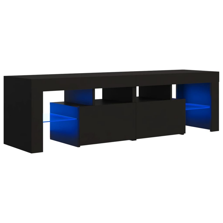 TV Cabinet w/ LED Lights (Black) 140 x 36.5 x 40cm - Premium  from Home Treasures - Just £96.99! Shop now at Home Treasures