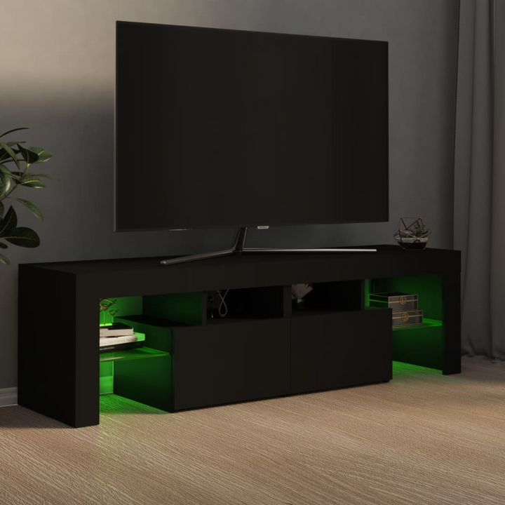 TV Cabinet w/ LED Lights (Black) 140 x 36.5 x 40cm - Premium  from Home Treasures - Just £96.99! Shop now at Home Treasures