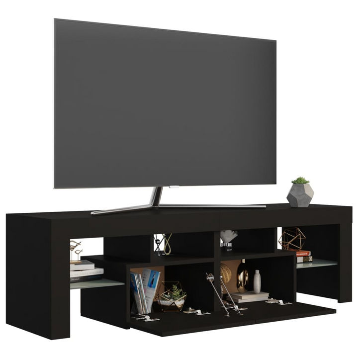 TV Cabinet w/ LED Lights (Black) 140 x 36.5 x 40cm - Premium  from Home Treasures - Just £96.99! Shop now at Home Treasures