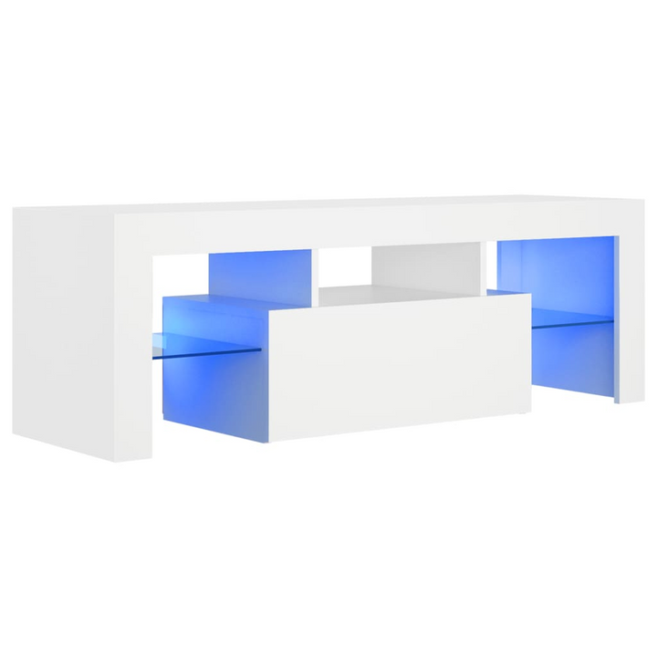 Modern TV Cabinet with RGB LED Lights, White 120x35x40 cm - Sleek Entertainment Center for Contemporary Living Rooms - Premium  from Home Treasures - Just £72.99! Shop now at Home Treasures