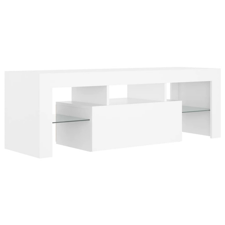 Modern TV Cabinet with RGB LED Lights, White 120x35x40 cm - Sleek Entertainment Center for Contemporary Living Rooms - Premium  from Home Treasures - Just £72.99! Shop now at Home Treasures