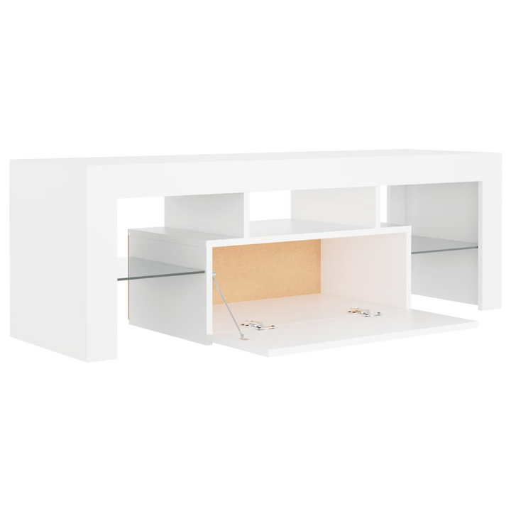 Modern TV Cabinet with RGB LED Lights, White 120x35x40 cm - Sleek Entertainment Center for Contemporary Living Rooms - Premium  from Home Treasures - Just £72.99! Shop now at Home Treasures