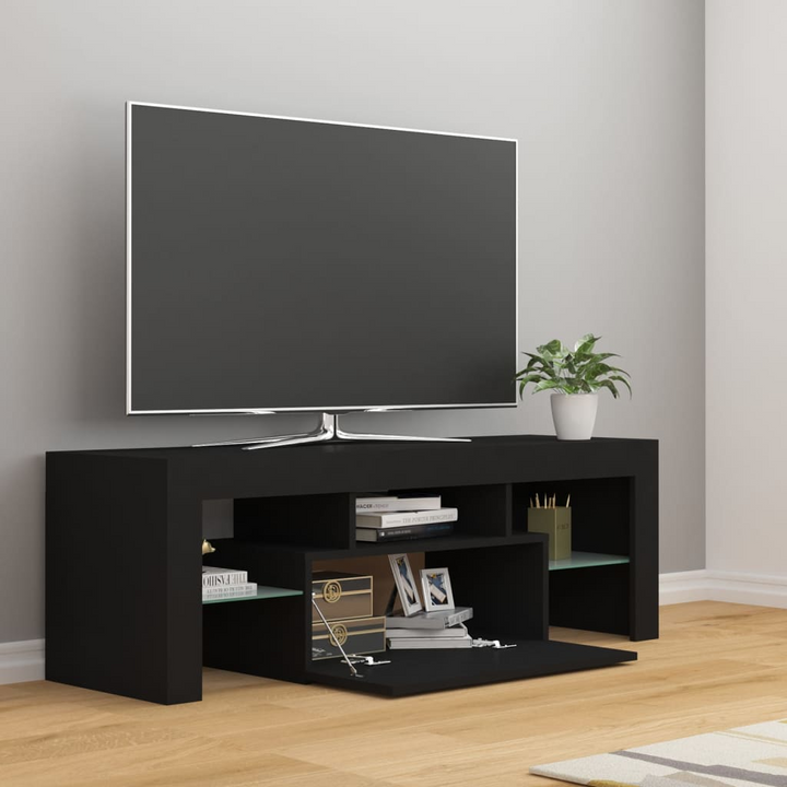 TV Cabinet w/ LED Lights (Black) 120 x 35 x 40cm - Premium  from Home Treasures - Just £83.99! Shop now at Home Treasures