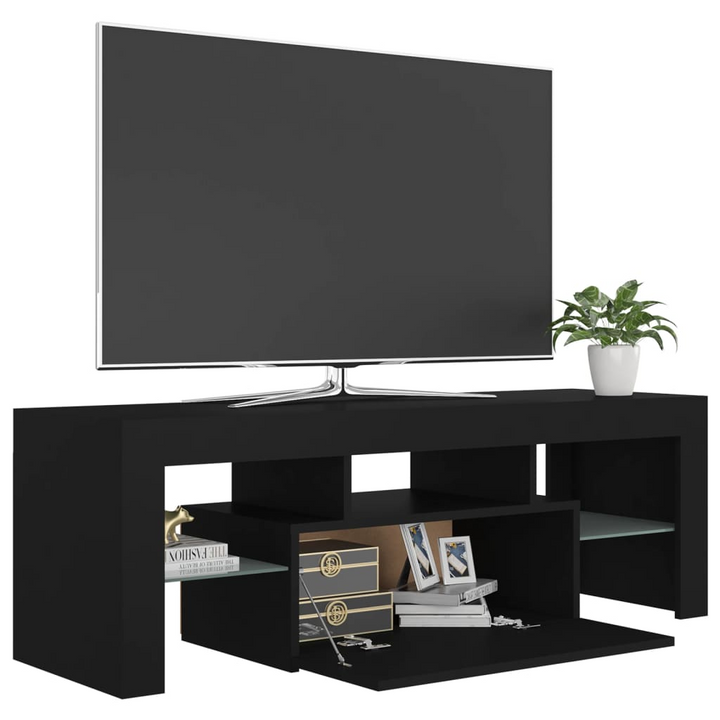 TV Cabinet w/ LED Lights (Black) 120 x 35 x 40cm - Premium  from Home Treasures - Just £83.99! Shop now at Home Treasures