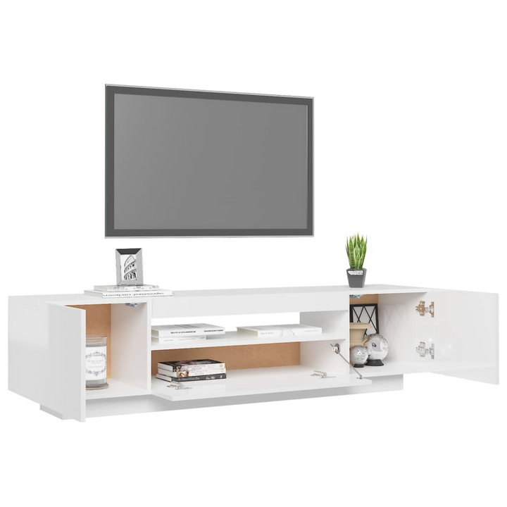 Modern High Gloss White TV Cabinet with RGB LED Lights - 160x35x40 cm - Premium  from Home Treasures - Just £133.99! Shop now at Home Treasures