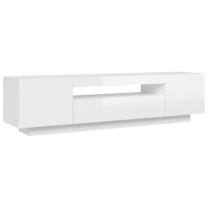 Modern High Gloss White TV Cabinet with RGB LED Lights - 160x35x40 cm - Premium  from Home Treasures - Just £133.99! Shop now at Home Treasures