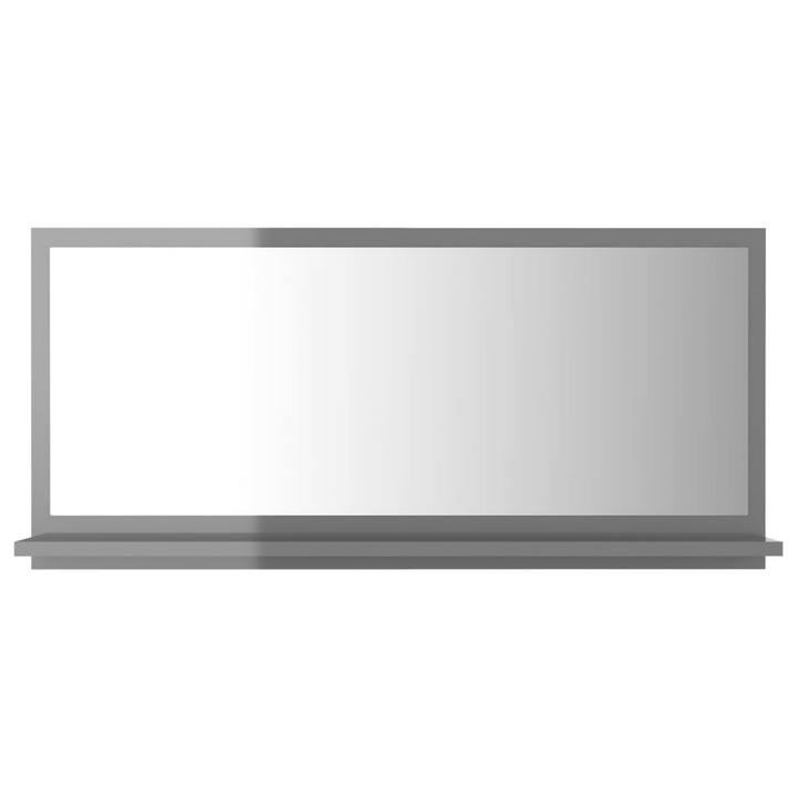 High Gloss Grey Bathroom Mirror with Shelf - 80x10.5x37cm | Stylish & Functional Wall Mounted Mirror - Premium  from Home Treasures - Just £28.99! Shop now at Home Treasures